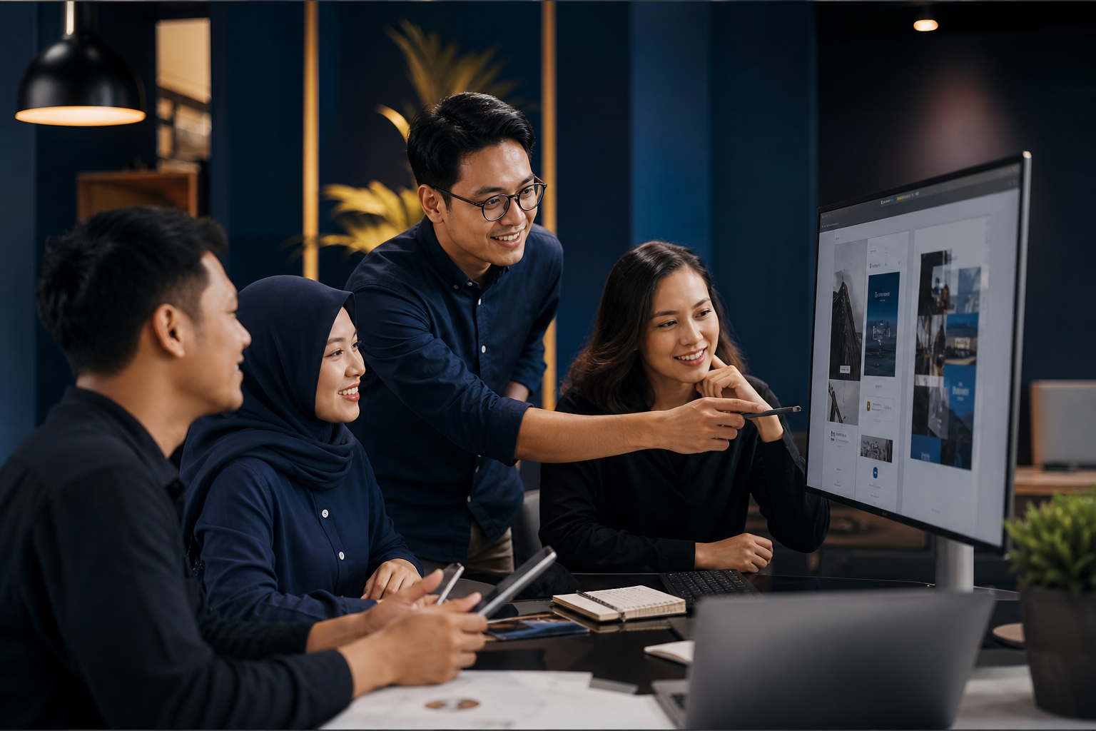 Tim kreatif Ciptavara bekerja pada proyek digital